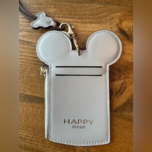 Happy Dream  Disney Mickey Mouse Ears Lanyard ID Travel Wallet